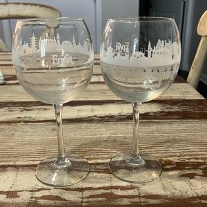 (2) Epcot World Showcase Wine Goblets